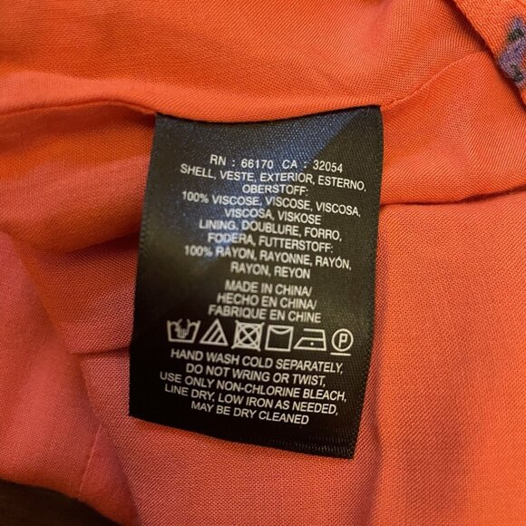 Anthropologie MAEVE Macie Maxi Dress Purple Floral Print Orange Pink EUC Size 8 - Picture 15 of 16